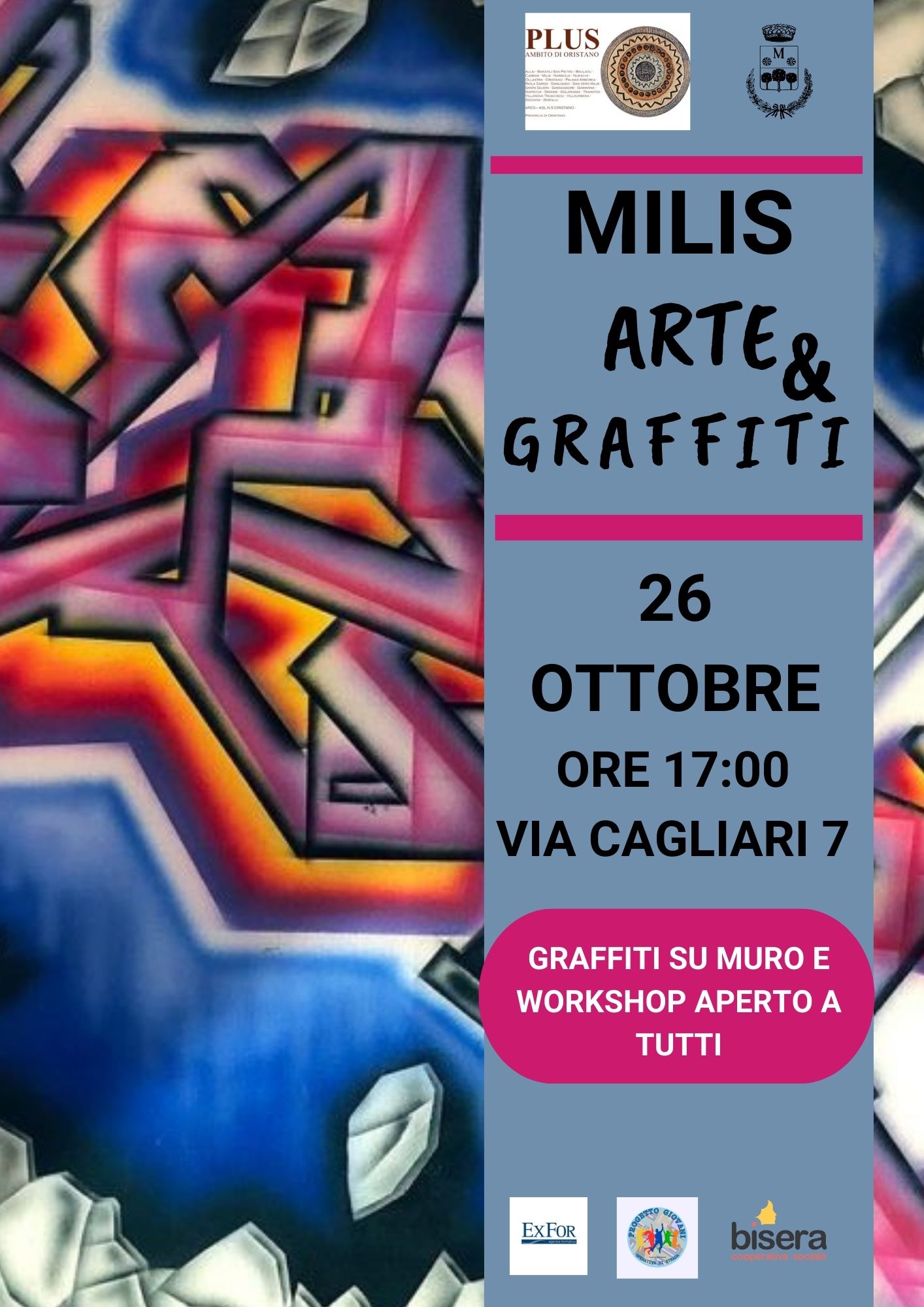 Visualizza la notizia: ARTE & GRAFFITI MILIS 26/10/2024 DALLE ORE 17:00