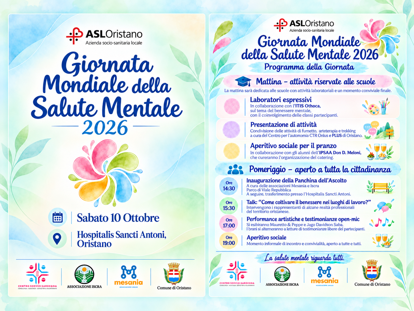 Visualizza la notizia: Giornata Mondiale della Salute Mentale 2026 – Oristano